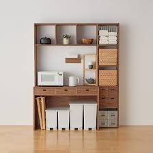 無印良品 ウォールナット スタッキングシェルフ 3列 120.9cm