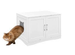 デザイナー猫用トイレ収納ベンチ（ホワイト）